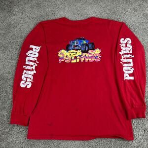 Sneaker Politics Shirt Mens Large Red Monster Truck Long Sleeve Casual READ